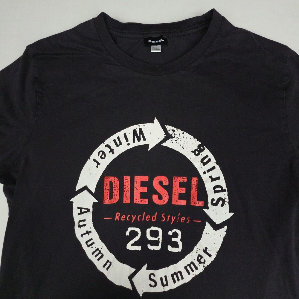 Diesel Recycled Styles T-Diego-C1 T-Shirt Mens XL Black Graphic Cotton